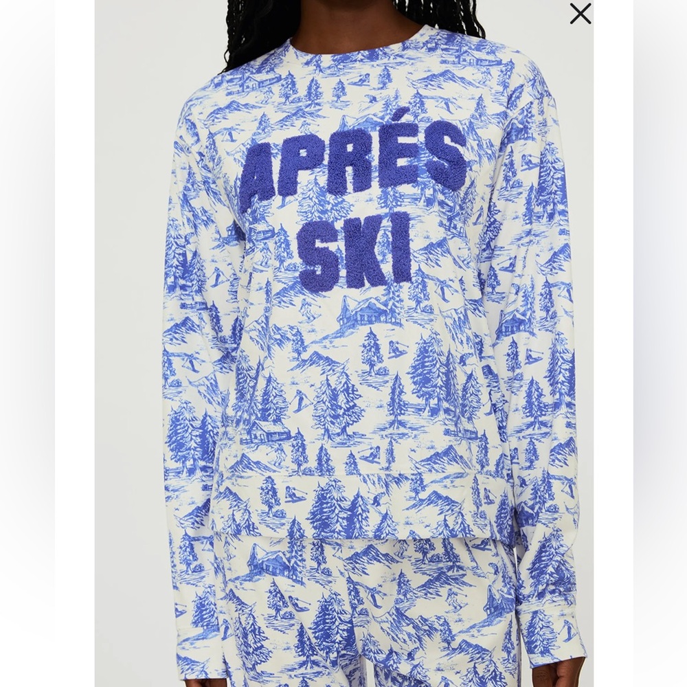 BEACH RIOT Cassia Après Ski Print Graphic Sweatshirt, SMALL - Picture 9 of 10